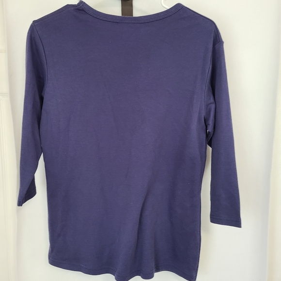 (1651) Sawyer Creek Studio Woman's Long Sleeve Pullover Blouse,Size: Medium Blue - Picture 15 of 16